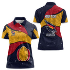 Personalized Adelaide Football Women Polo Shirt Easter Egg Pattern Red Blue Tribal Dot Art Style