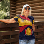 Personalized Adelaide Football Women Polo Shirt Easter Egg Pattern Red Blue Tribal Dot Art Style