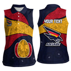 Personalized Adelaide Football Women Sleeveless Polo Shirt Easter Egg Pattern Red Blue Tribal Dot Art Style