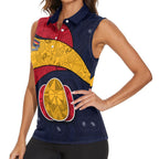 Personalized Adelaide Football Women Sleeveless Polo Shirt Easter Egg Pattern Red Blue Tribal Dot Art Style