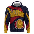 Personalized Adelaide Football Zip Hoodie Easter Egg Pattern Red Blue Tribal Dot Art Style