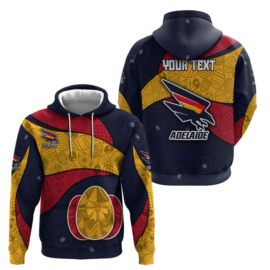 Personalized Adelaide Football Zip Hoodie Easter Egg Pattern Red Blue Tribal Dot Art Style