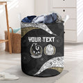 Personalized Magpie Football Laundry Basket Easter Egg Pattern Monochrome Tribal Dot Art Style