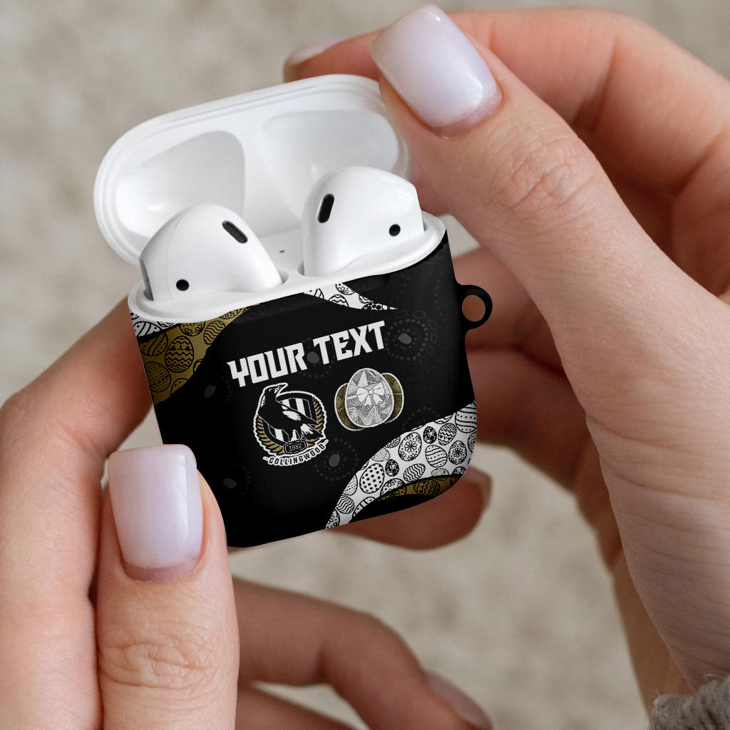 Personalized Magpie Football AirPods Case Easter Egg Pattern Monochrome Tribal Dot Art Style