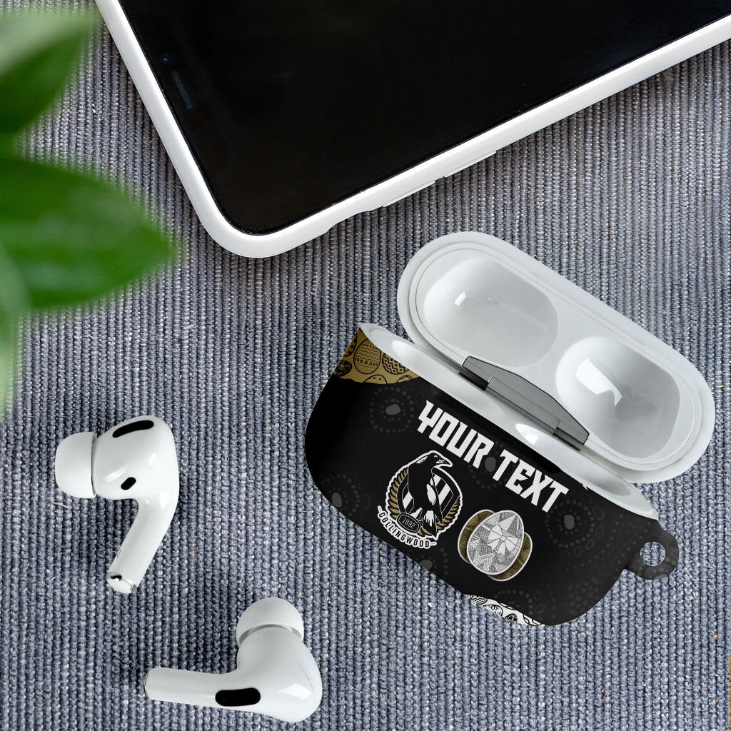 Personalized Magpie Football AirPods Case Easter Egg Pattern Monochrome Tribal Dot Art Style