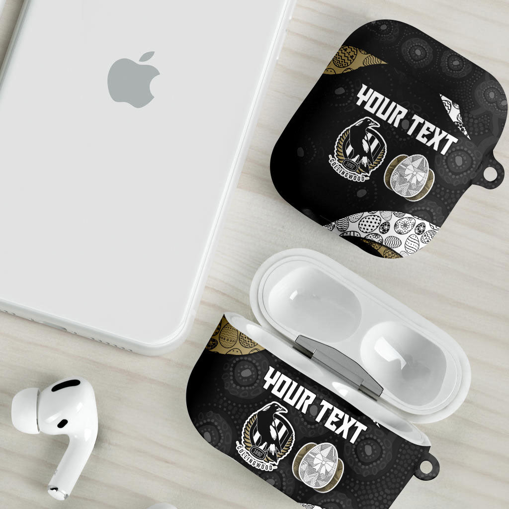 Personalized Magpie Football AirPods Case Easter Egg Pattern Monochrome Tribal Dot Art Style