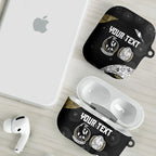 Personalized Magpie Football AirPods Case Easter Egg Pattern Monochrome Tribal Dot Art Style