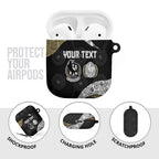 Personalized Magpie Football AirPods Case Easter Egg Pattern Monochrome Tribal Dot Art Style