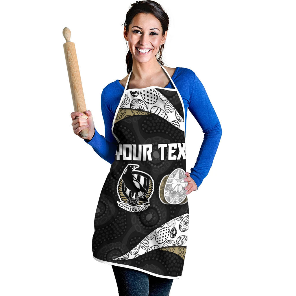 Personalized Magpie Football Apron Easter Egg Pattern Monochrome Tribal Dot Art Style