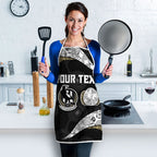 Personalized Magpie Football Apron Easter Egg Pattern Monochrome Tribal Dot Art Style