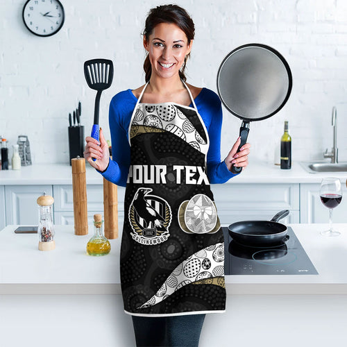 Personalized Magpie Football Apron Easter Egg Pattern Monochrome Tribal Dot Art Style