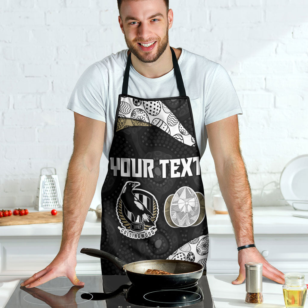 Personalized Magpie Football Apron Easter Egg Pattern Monochrome Tribal Dot Art Style
