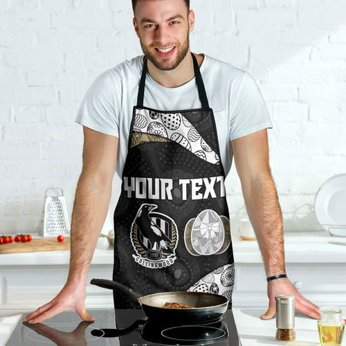 Personalized Magpie Football Apron Easter Egg Pattern Monochrome Tribal Dot Art Style