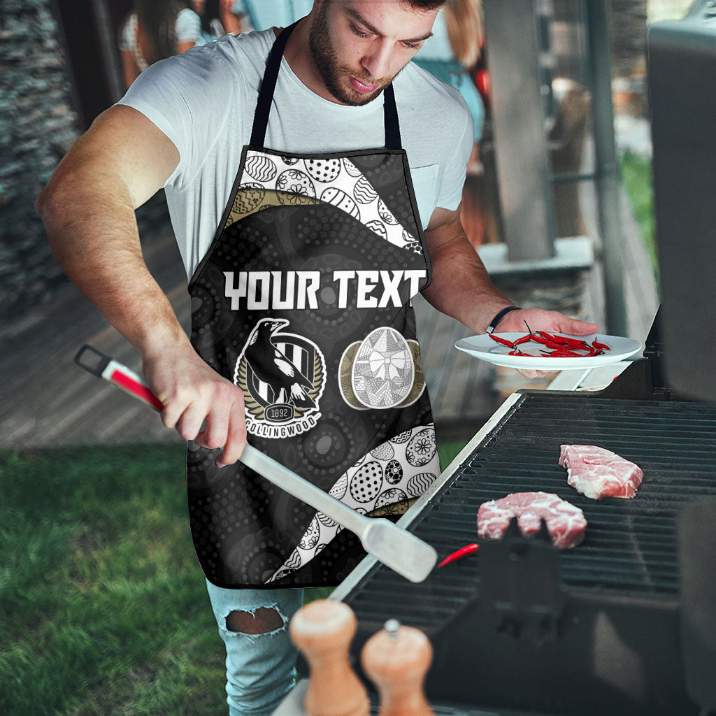 Personalized Magpie Football Apron Easter Egg Pattern Monochrome Tribal Dot Art Style