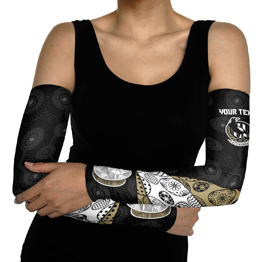 Personalized Magpie Football Arm Sleeves Easter Egg Pattern Monochrome Tribal Dot Art Style
