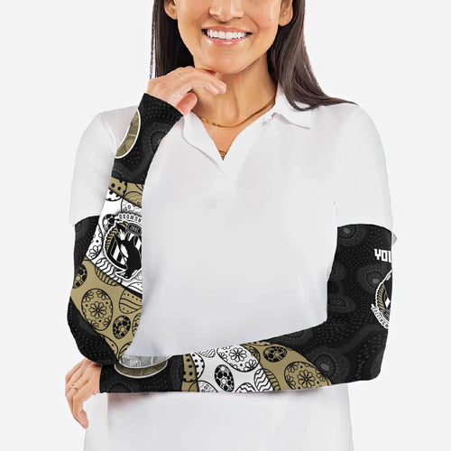 Personalized Magpie Football Arm Sleeves Easter Egg Pattern Monochrome Tribal Dot Art Style