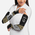 Personalized Magpie Football Arm Sleeves Easter Egg Pattern Monochrome Tribal Dot Art Style