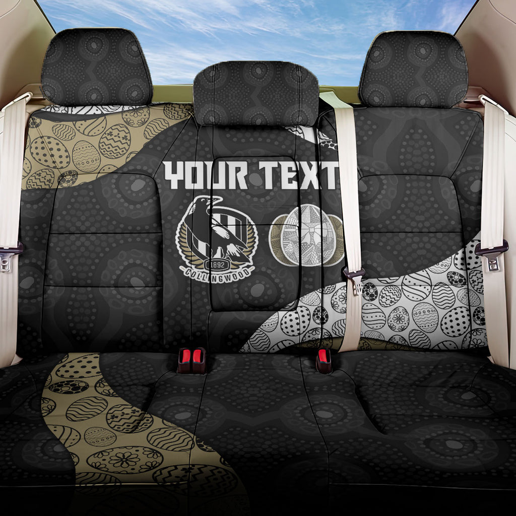 Personalized Magpie Football Back Car Seat Cover Easter Egg Pattern Monochrome Tribal Dot Art Style