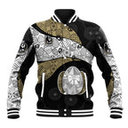 Personalized Magpie Football Baseball Jacket Easter Egg Pattern Monochrome Tribal Dot Art Style