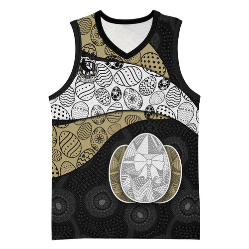 Personalized Magpie Football Basketball Jersey Easter Egg Pattern Monochrome Tribal Dot Art Style