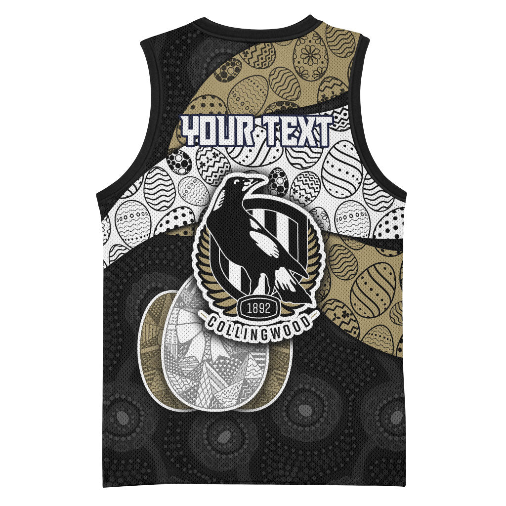 Personalized Magpie Football Basketball Jersey Easter Egg Pattern Monochrome Tribal Dot Art Style