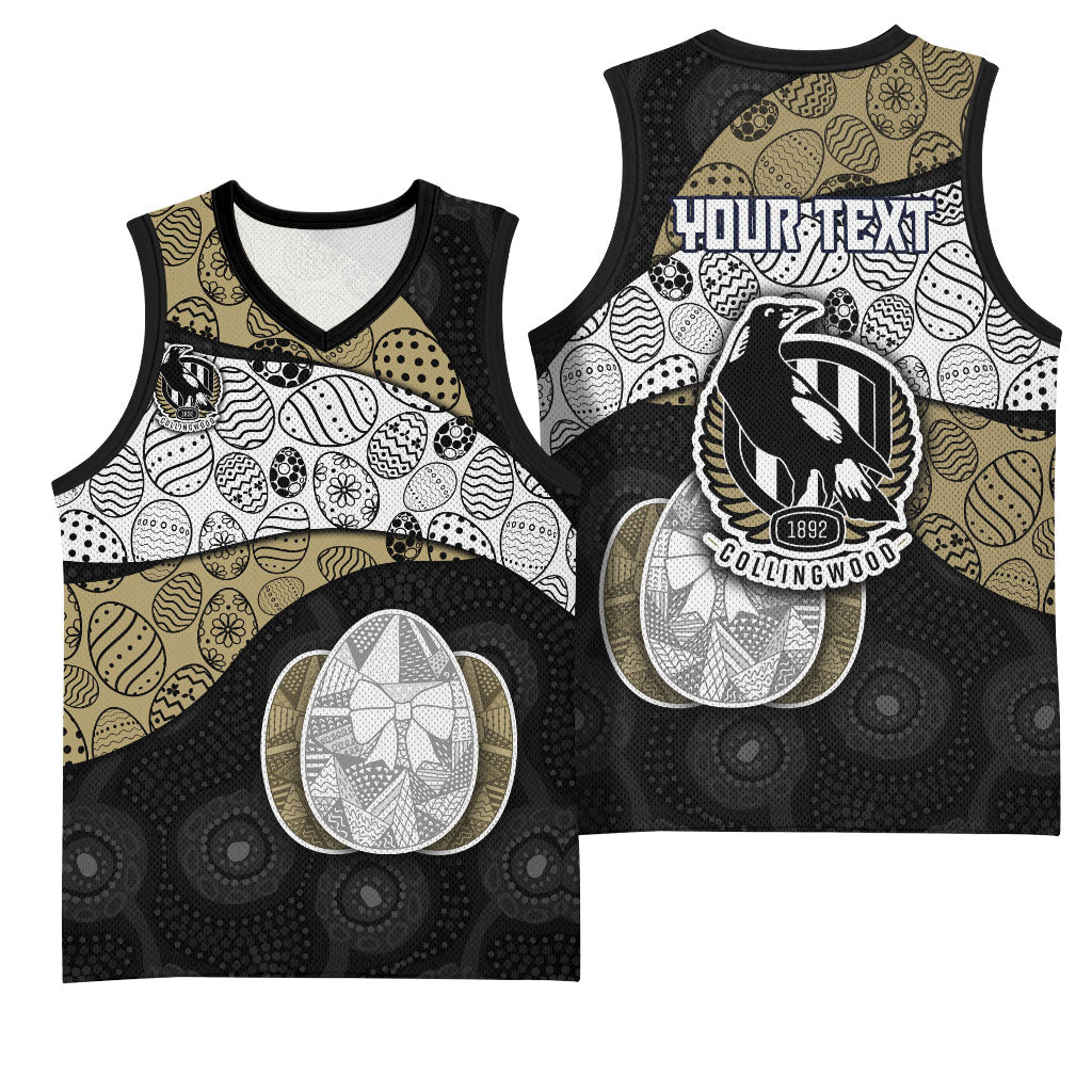 Personalized Magpie Football Basketball Jersey Easter Egg Pattern Monochrome Tribal Dot Art Style