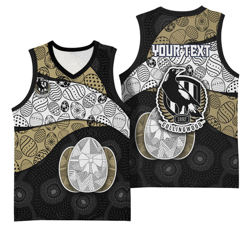 Personalized Magpie Football Basketball Jersey Easter Egg Pattern Monochrome Tribal Dot Art Style