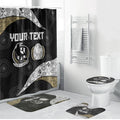 Personalized Magpie Football Bathroom Set Easter Egg Pattern Monochrome Tribal Dot Art Style