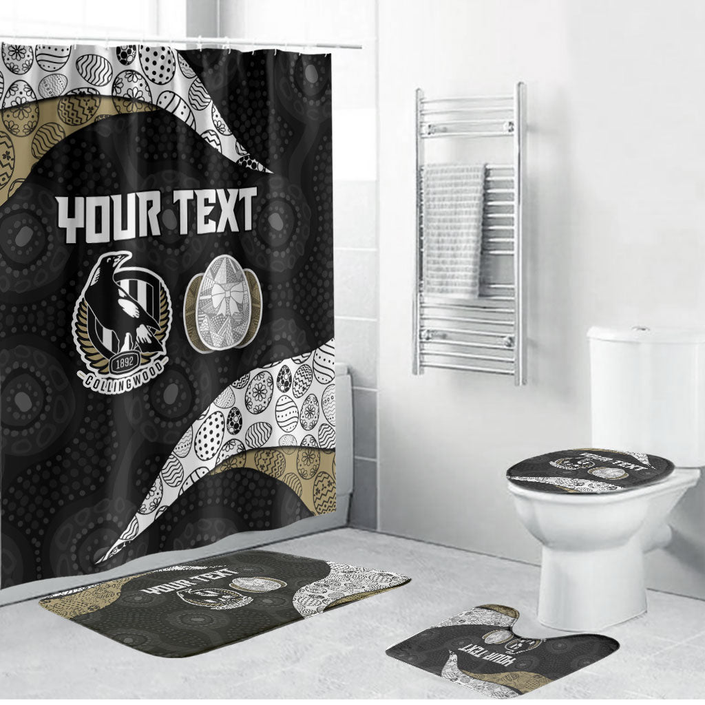 Personalized Magpie Football Bathroom Set Easter Egg Pattern Monochrome Tribal Dot Art Style