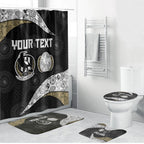 Personalized Magpie Football Bathroom Set Easter Egg Pattern Monochrome Tribal Dot Art Style