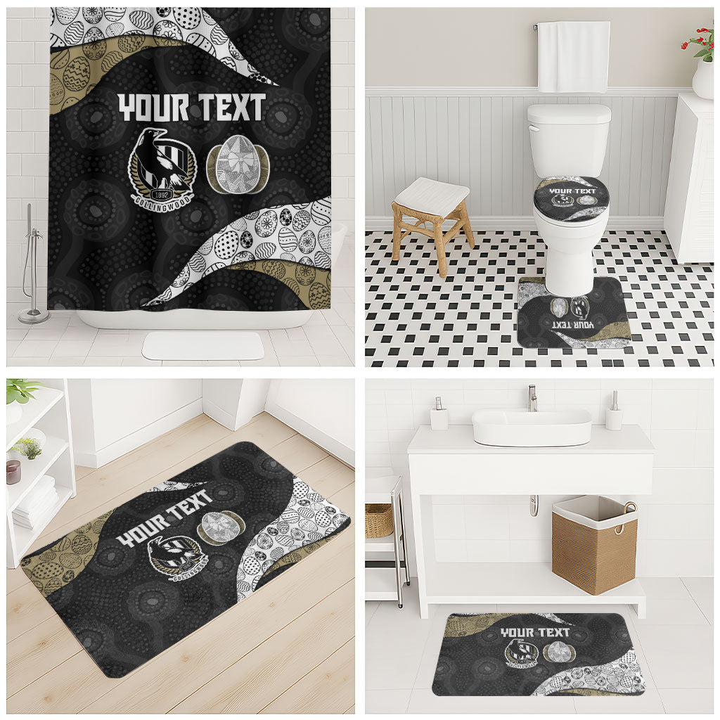 Personalized Magpie Football Bathroom Set Easter Egg Pattern Monochrome Tribal Dot Art Style