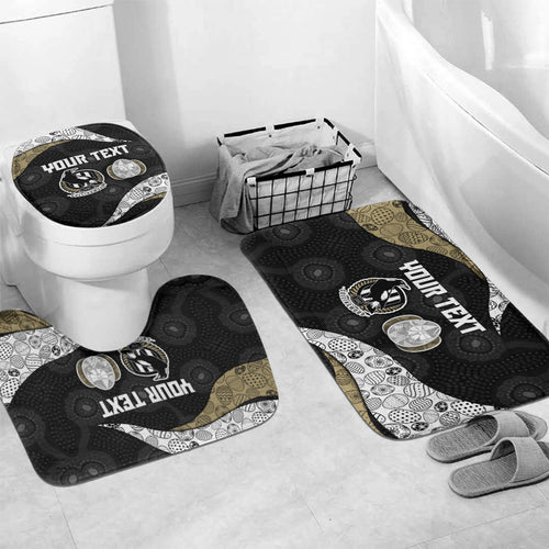 Personalized Magpie Football Bathroom Set Easter Egg Pattern Monochrome Tribal Dot Art Style