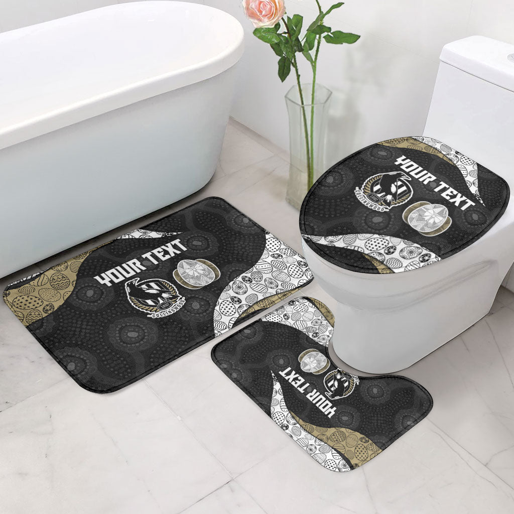 Personalized Magpie Football Bathroom Set Easter Egg Pattern Monochrome Tribal Dot Art Style