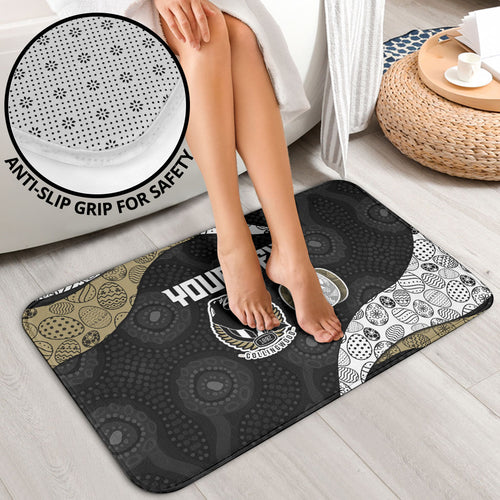 Personalized Magpie Football Bathroom Set Easter Egg Pattern Monochrome Tribal Dot Art Style