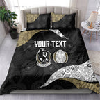 Personalized Magpie Football Bedding Set Easter Egg Pattern Monochrome Tribal Dot Art Style