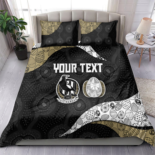 Personalized Magpie Football Bedding Set Easter Egg Pattern Monochrome Tribal Dot Art Style