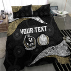 Personalized Magpie Football Bedding Set Easter Egg Pattern Monochrome Tribal Dot Art Style