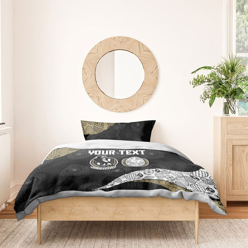 Personalized Magpie Football Bedding Set Easter Egg Pattern Monochrome Tribal Dot Art Style