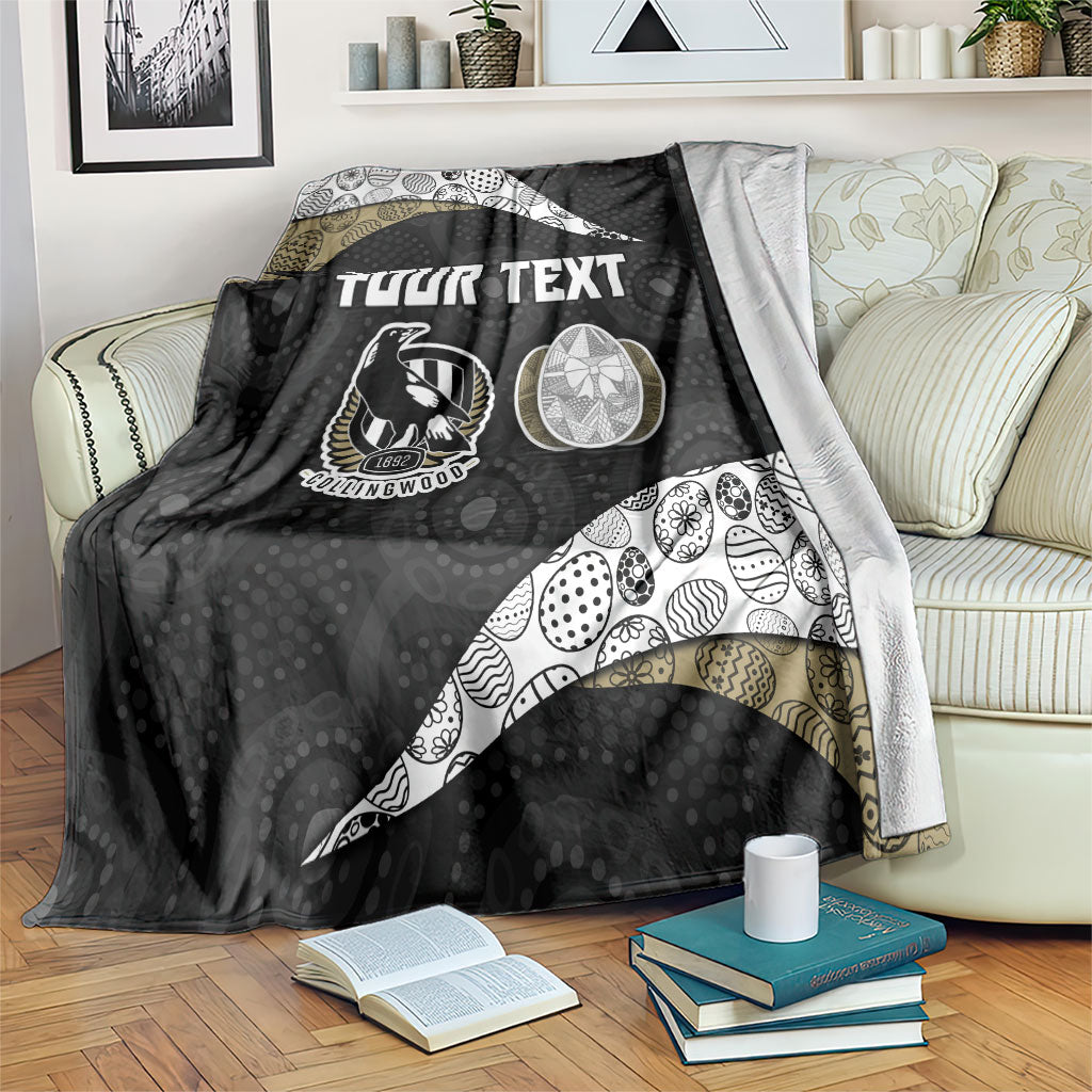 Personalized Magpie Football Blanket Easter Egg Pattern Monochrome Tribal Dot Art Style