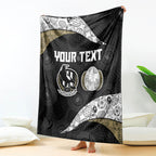 Personalized Magpie Football Blanket Easter Egg Pattern Monochrome Tribal Dot Art Style