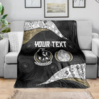 Personalized Magpie Football Blanket Easter Egg Pattern Monochrome Tribal Dot Art Style