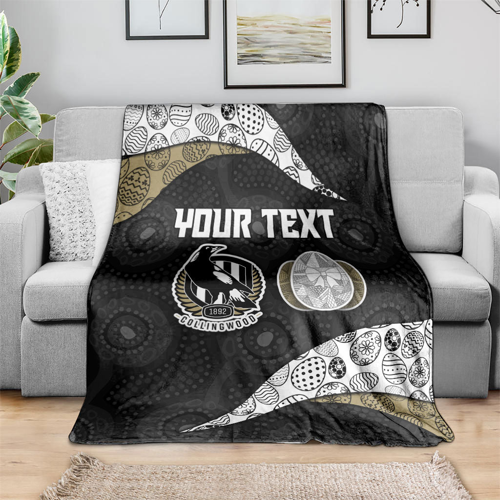 Personalized Magpie Football Blanket Easter Egg Pattern Monochrome Tribal Dot Art Style
