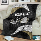 Personalized Magpie Football Blanket Easter Egg Pattern Monochrome Tribal Dot Art Style