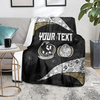 Personalized Magpie Football Blanket Easter Egg Pattern Monochrome Tribal Dot Art Style