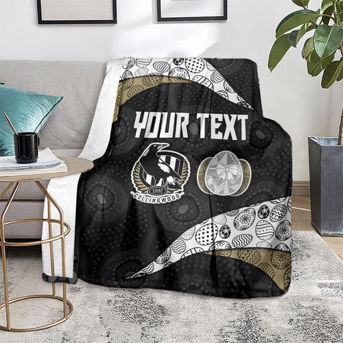 Personalized Magpie Football Blanket Easter Egg Pattern Monochrome Tribal Dot Art Style