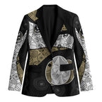 Personalized Magpie Football Blazer Easter Egg Pattern Monochrome Tribal Dot Art Style