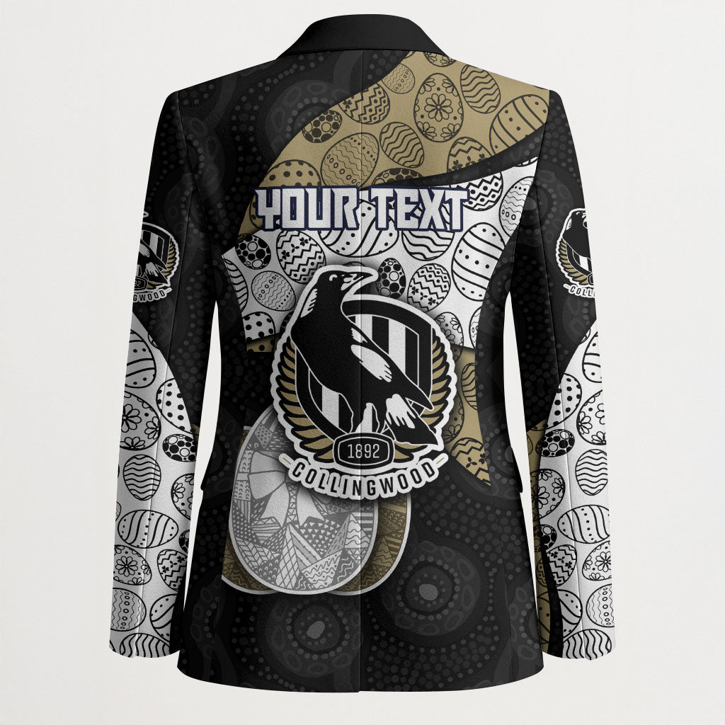 Personalized Magpie Football Blazer Easter Egg Pattern Monochrome Tribal Dot Art Style