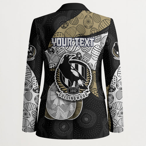 Personalized Magpie Football Blazer Easter Egg Pattern Monochrome Tribal Dot Art Style