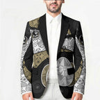 Personalized Magpie Football Blazer Easter Egg Pattern Monochrome Tribal Dot Art Style