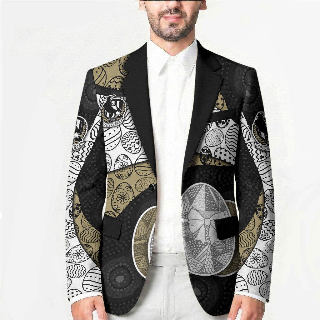 Personalized Magpie Football Blazer Easter Egg Pattern Monochrome Tribal Dot Art Style